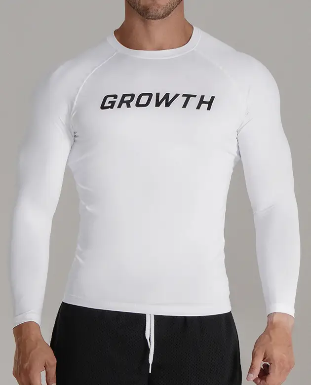 Camiseta Branca Manga Longa Termica Segunda Pele Growth