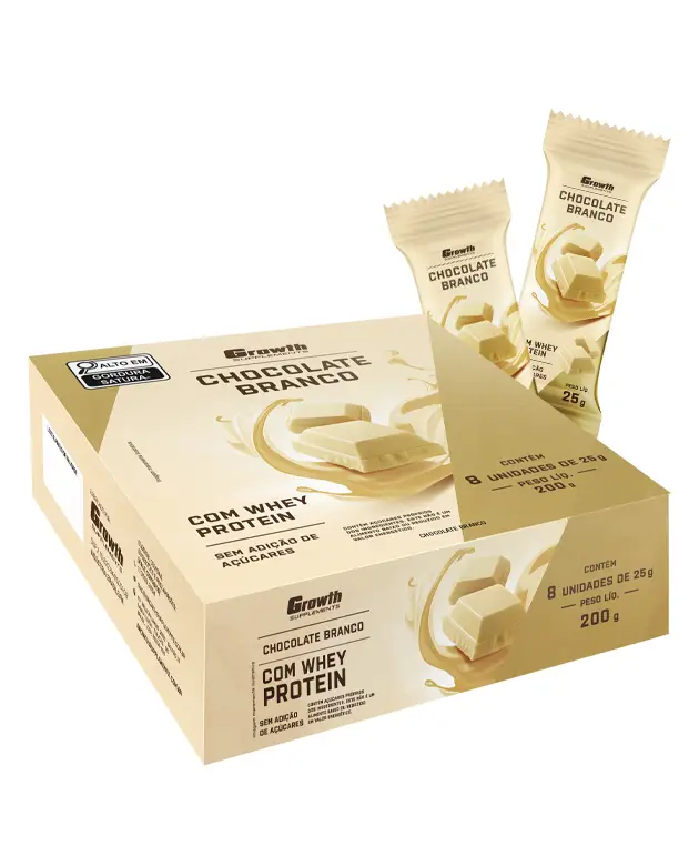 Chocolate Branco com Whey Protein - Display C/ 8Un