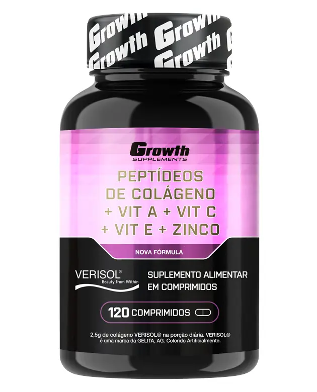 Peptídeos de Colágeno + Vit A +  Vit C + Vit E + Zinco 120 comp
