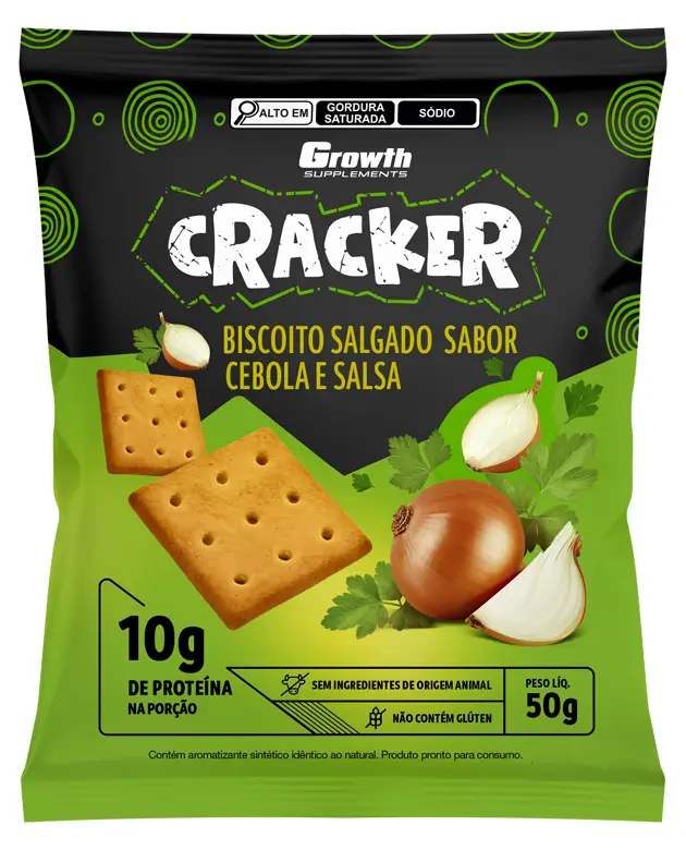 Cracker Biscoito Salgado 50g Sabor Cebola E Salsa