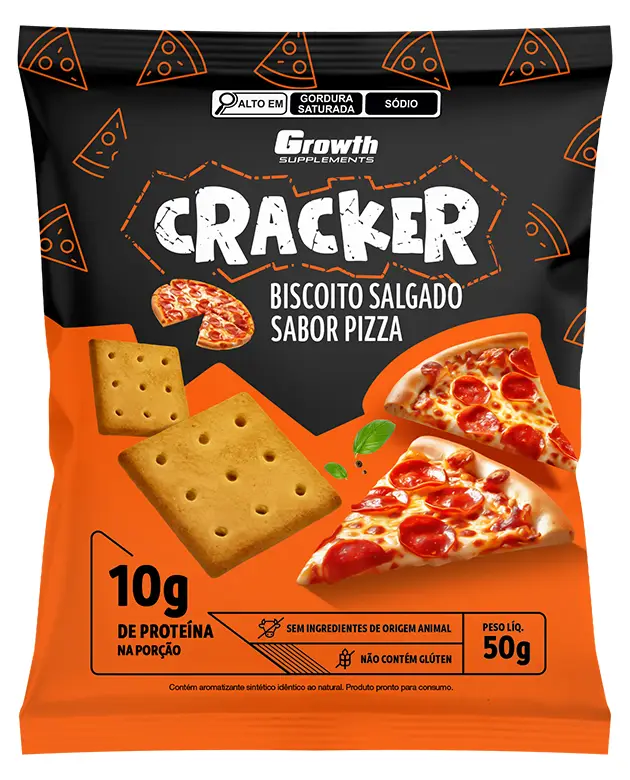 Cracker Biscoito Salgado 50g Sabor Pizza