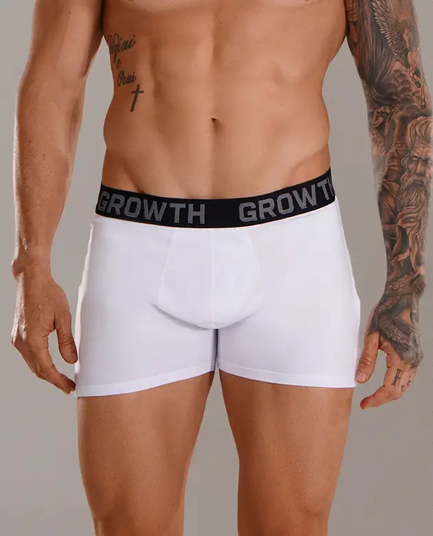 Cueca Boxer Branca Growth Premium