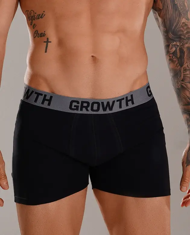 Cueca Boxer Preta Growth Premium