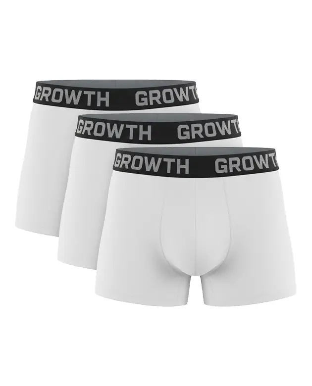 Kit 3 Cuecas Boxer White Growth Premium