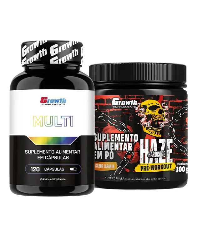 Kit Multivitamínico 120 caps  e Pré-Treino Haze 300g