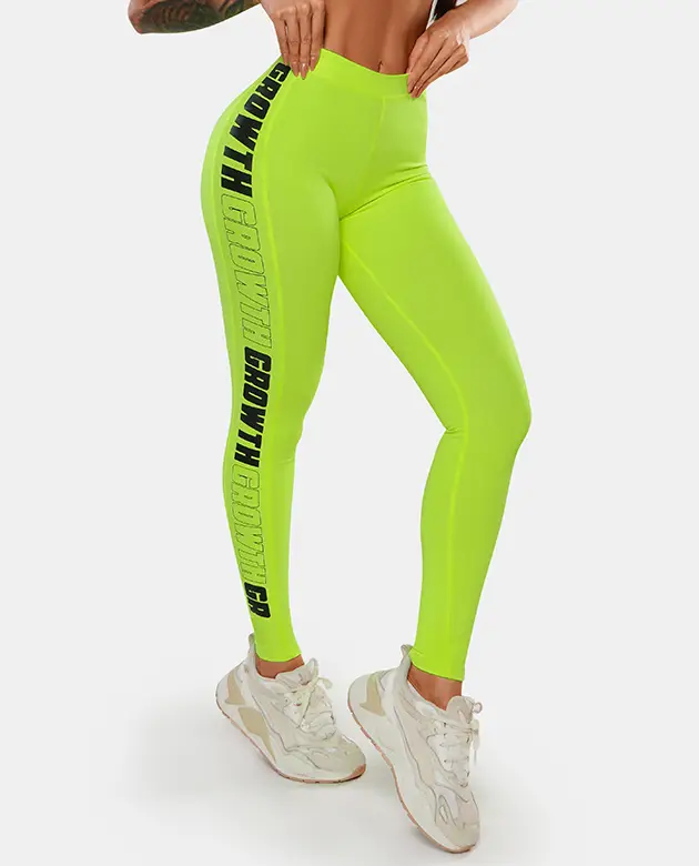 Legging Amarelo Neon Ad Recorte Logo Growth