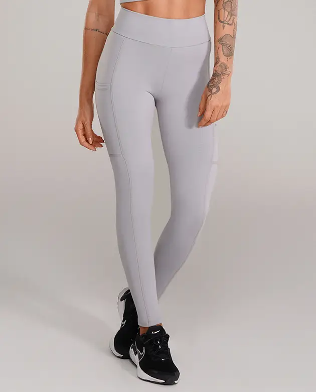 Legging Growth Beaut Cinza Glitter