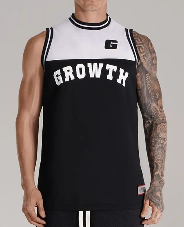 Regata Basquete Branca Com Preto Growth Desde 2009