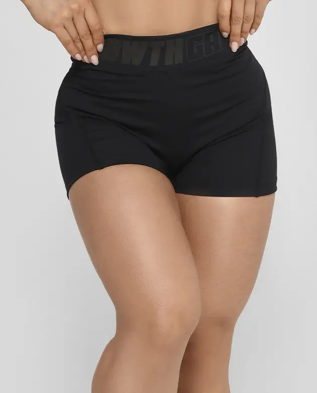 Short All Black Ad Recorte Logo Growth