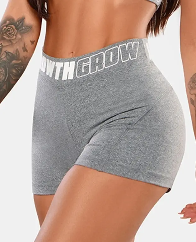 Short Cinza Mescla Ad Recorte Logo Growth