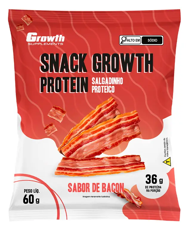Snack Growth Protein 60g Sabor Bacon