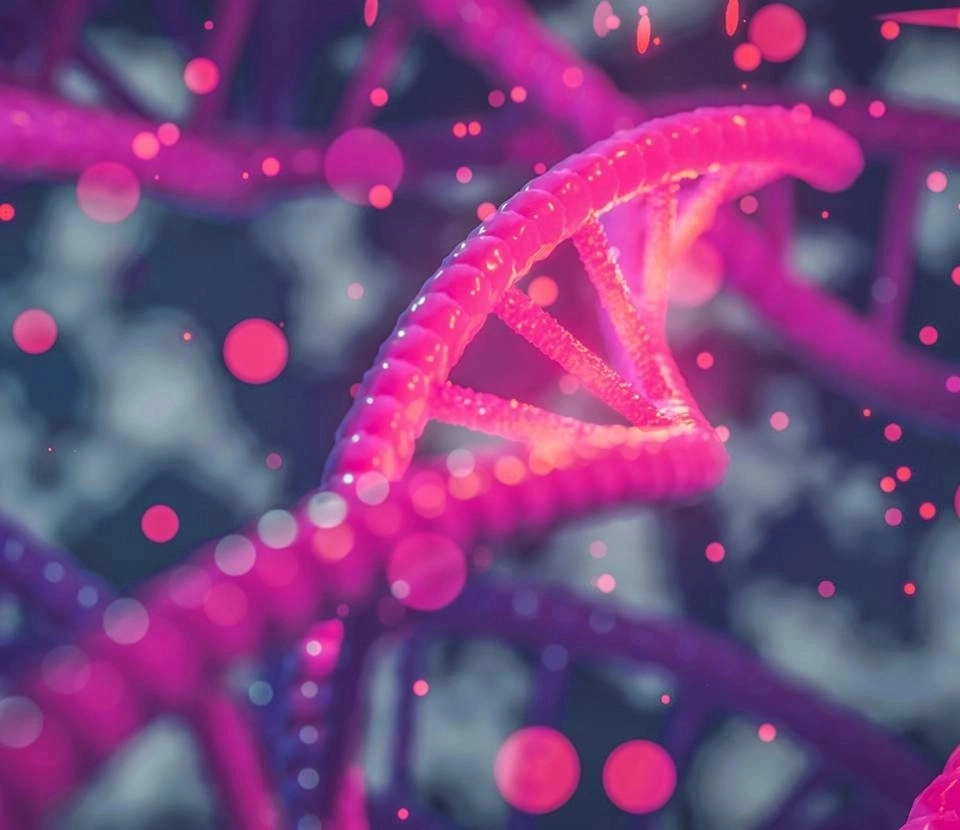 GROWTH SUPPLEMENTS - IMAGEM ILUSTRATIVA DE UM DNA ROSA