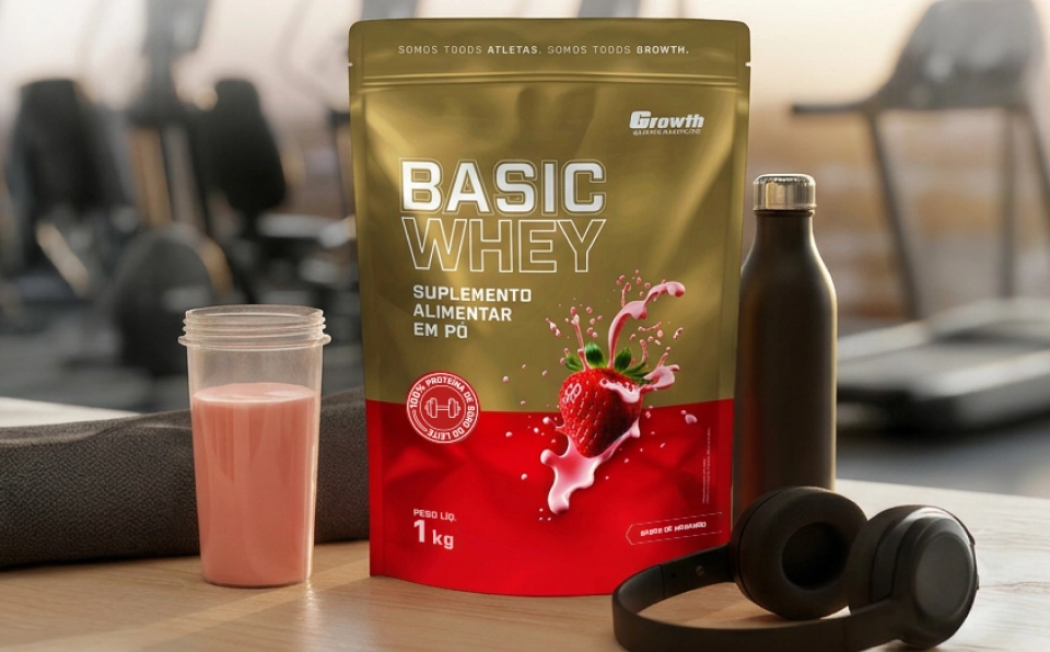 GROWTH SUPPLEMENTS - Basic Whey Morango