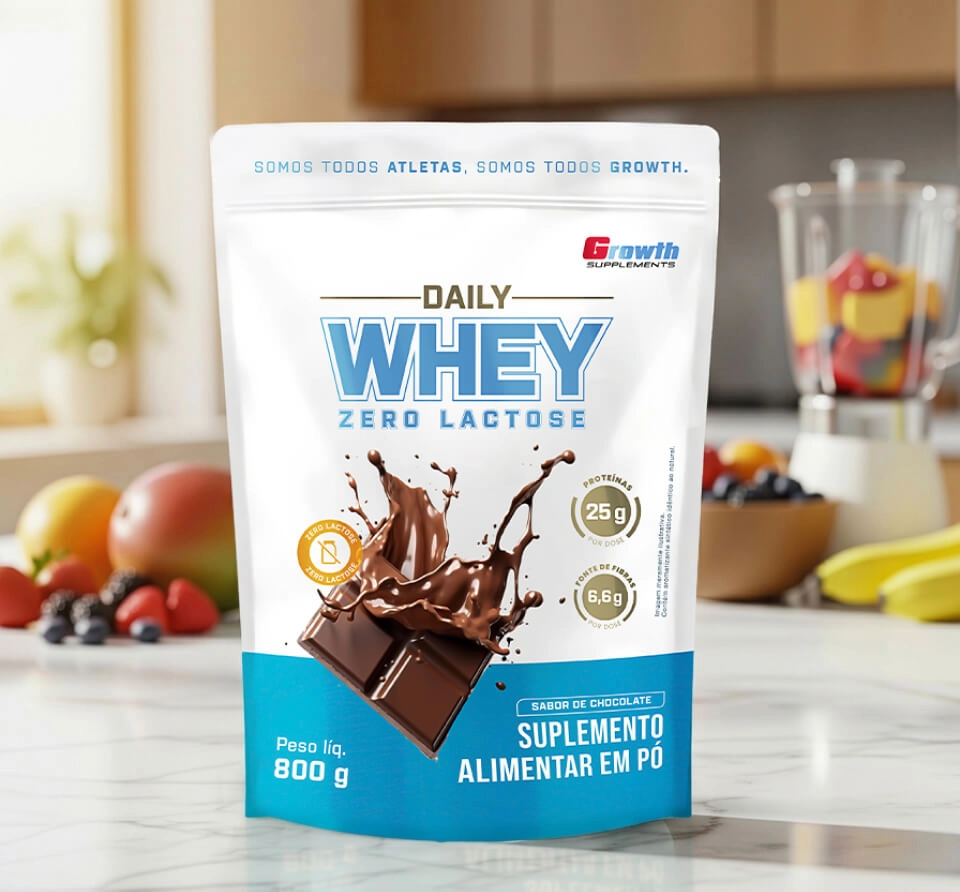 GROWTH SUPPLEMENTS - Embalagem de Daily Zero sabor chocolate