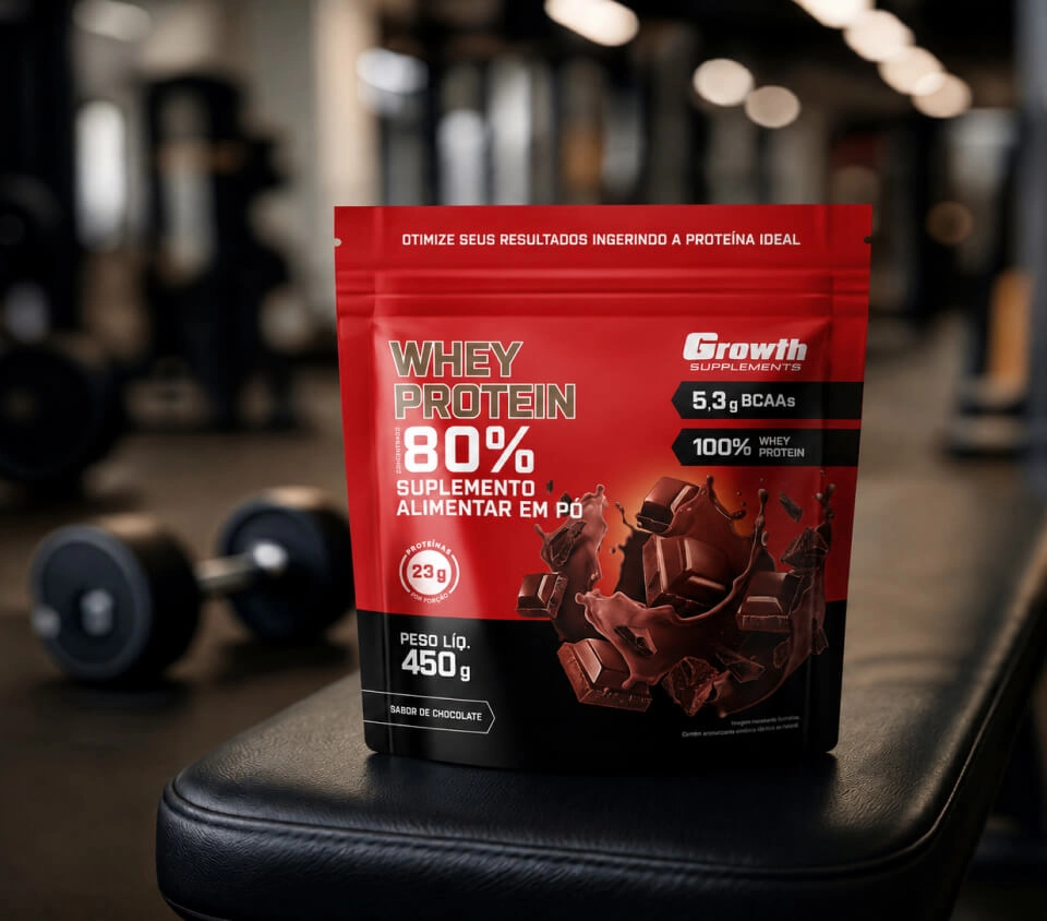 GROWTH SUPPLEMENTS - Embalagem de WPC 80% sabor chocolate