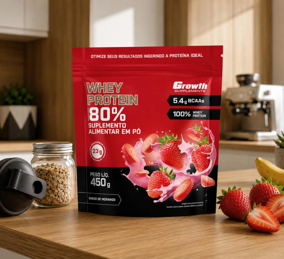 GROWTH SUPPLEMENTS - WPC 450g sabor morango