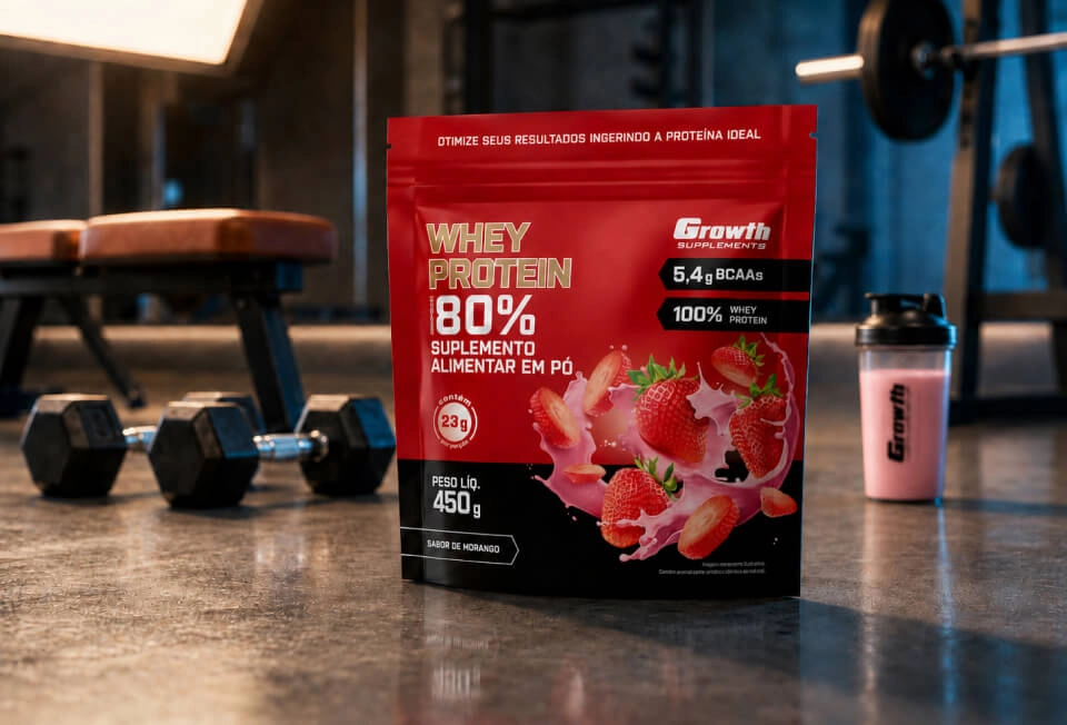 GROWTH SUPPLEMENTS - WPC 80% Morango