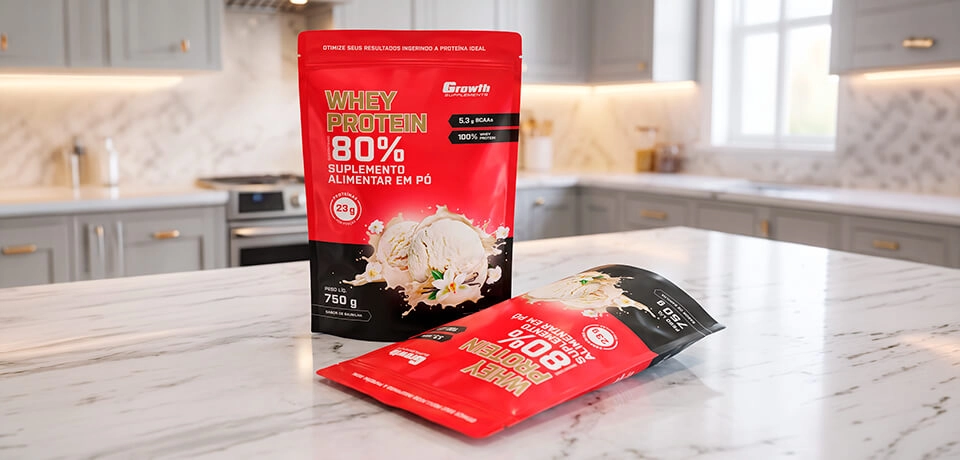 IMAGEM ILUSTRATIVA - WHEY PROTEIN CONCENTRADO 80% SABOR BAUNILHA - GROWTH SUPPLEMENTS